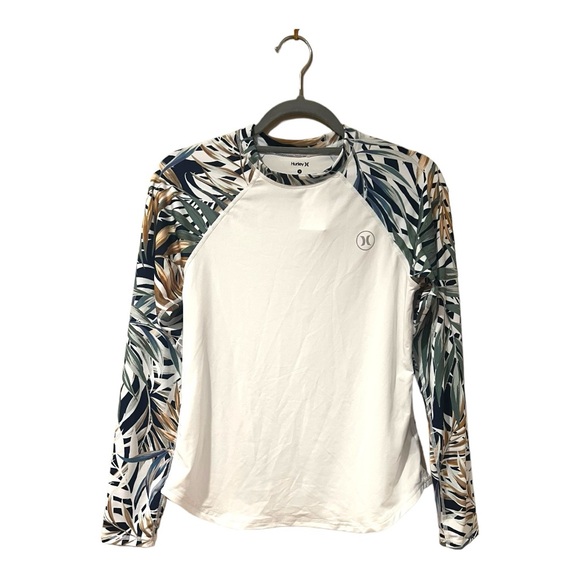 Hurley Long Sleeve Rash Guard Swim Shirt Swim UPF 50+ in White (S) - Picture 3 of 11